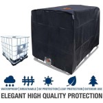 IBC Tank cover, 1000L, waterproof 210D Oxford, UVresistant, with flaps (black)